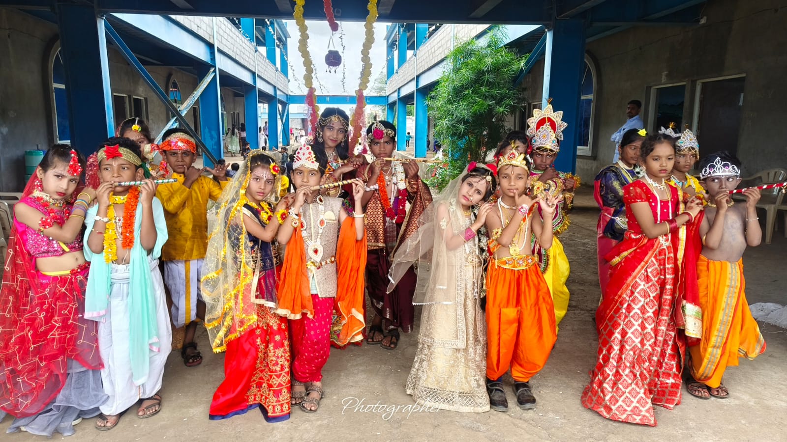 Children taking part in a school cultural programme